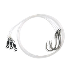 Aqua-Clear, Snelled 5/0 Black Nickel Beak Hooks, 36 in / 91.4 cm, 60 lb / 27.2 kg Grand Slam Mono, 3 pc