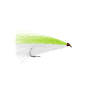 Aqua-Clear, Hair Buck Tails, Flounder / Fluke / Sea Trout / Weakfish / Croaker, 3/0 XL Nickel Octopus Hook, Chartreuse & White Hair, 4 pc