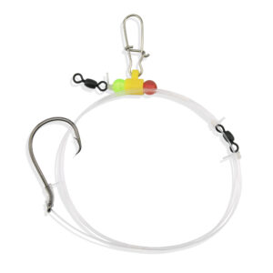 Aqua-Clear, Catfish Casting Rig, 8/0 Demon Circle Hook, AFW Swivel, 60 lb / 27.2 kg Grand Slam Mono, Modified Fish Finder, Red Bead