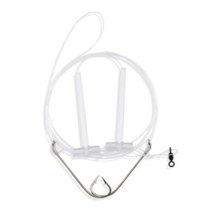 Aqua-Clear, Hi-Lo Plain Rig, Flounder / Fluke / Sea Trout / Croaker, 2/0 XL Nickel Hook, AFW Swivel, 40 lb / 18.1 kg Grand Slam Mono, T-Standoff