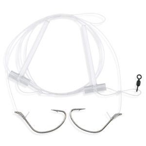 Aqua-Clear, Hi-Lo Pearl Rig, Flounder / Fluke / Sea Trout / Croaker, 4/0 Nickel Wide Gap Hook, AFW Swivel, 40 lb / 18.1 kg GS Mono, T-Standoff