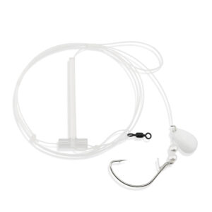 Aqua-Clear, Single Rig, Fluke/Flounder/SeaTrout/Weakfish/Croaker, 2/0 Nickel Wide Gap Hook, AFW Swivel, 40 lb / 18.1 kg Grand Slam Mono, T-Standoff, Pearls & Spinner