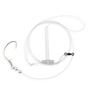 Aqua-Clear, Single Rig, Fluke/Flounder/SeaTrout/Weakfish/Croaker, 2/0 Nickel Wide Gap Hook, AFW Swivel, 40 lb / 18.1 kg Grand Slam Mono, T-Standoff, Pearls