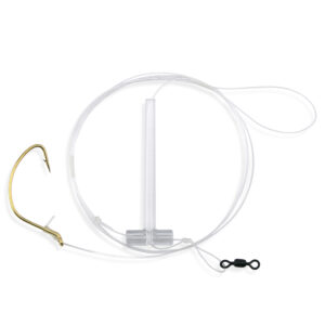 Aqua-Clear, Single Rig, Fluke/Flounder/SeaTrout/Weakfish/Croaker, 2/0 Gold Color Wide Gap Hook, AFW Swivel, 40 lb / 18.1 kg Grand Slam Mono, T-Standoff