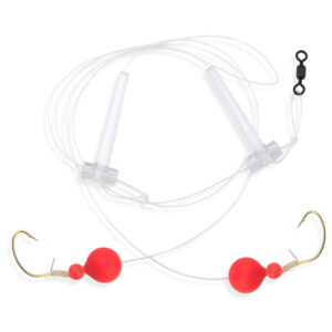 Aqua-Clear, Hi-Lo Combo Rig, Kingfish / Spot / Perch, Size 6 Kahle Hooks, AFW Swivel, 25 lb / 11.3 kg Grand Slam Mono, T-Standoff, Red Beads, No Floats