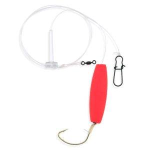 Aqua-Clear, Surf Rig, Floulder / Fluke / Striped Bass / Weakfish / Bluefish, T-Standoff, 3/0 Gold Color Wide Gap Hook, AFW Swivel, 60 lb / 27.2 kg Grand Slam Mono