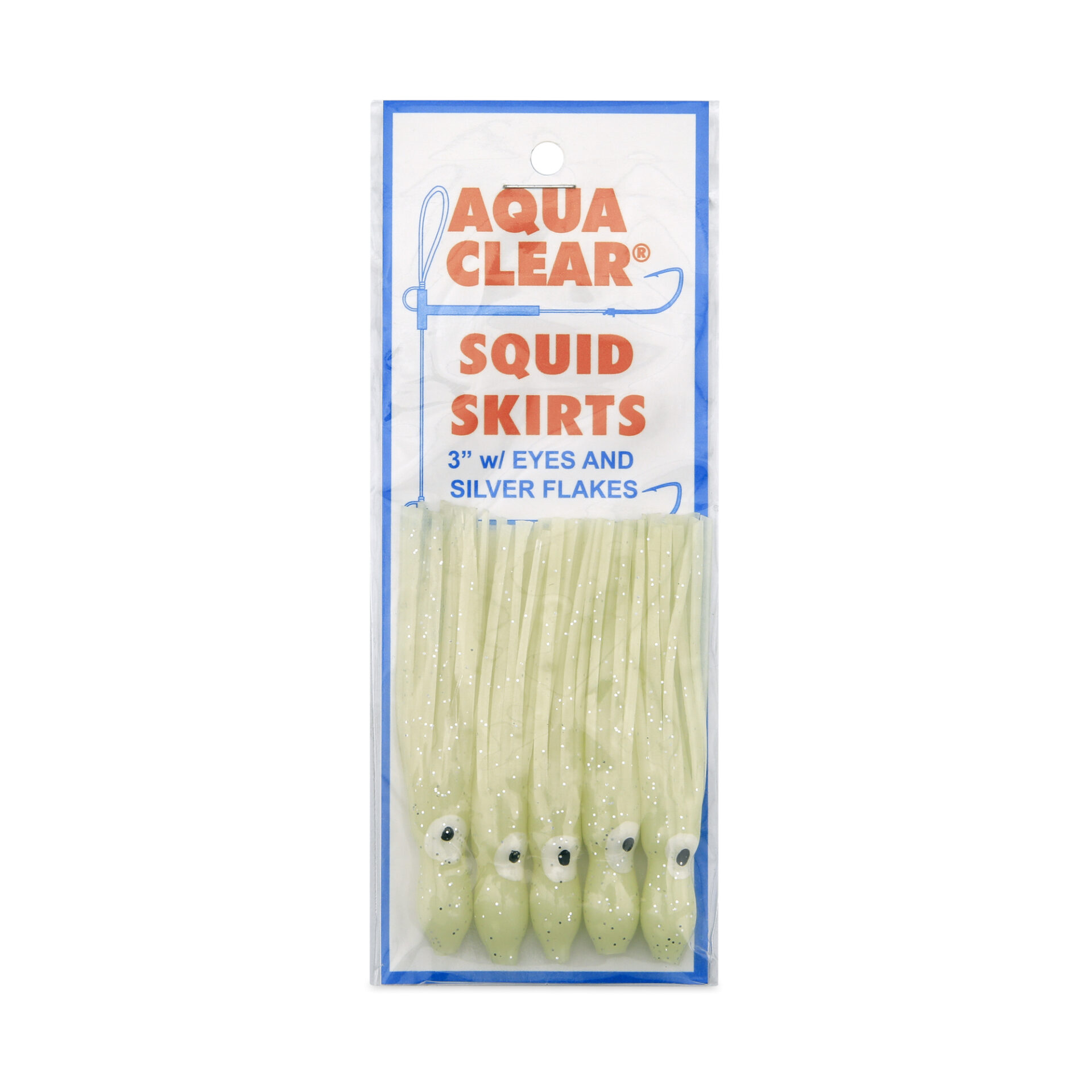 Aqua-Clear, Squid Skirt, 3 in / 7.62 cm, Green, 5 pc - Image 4
