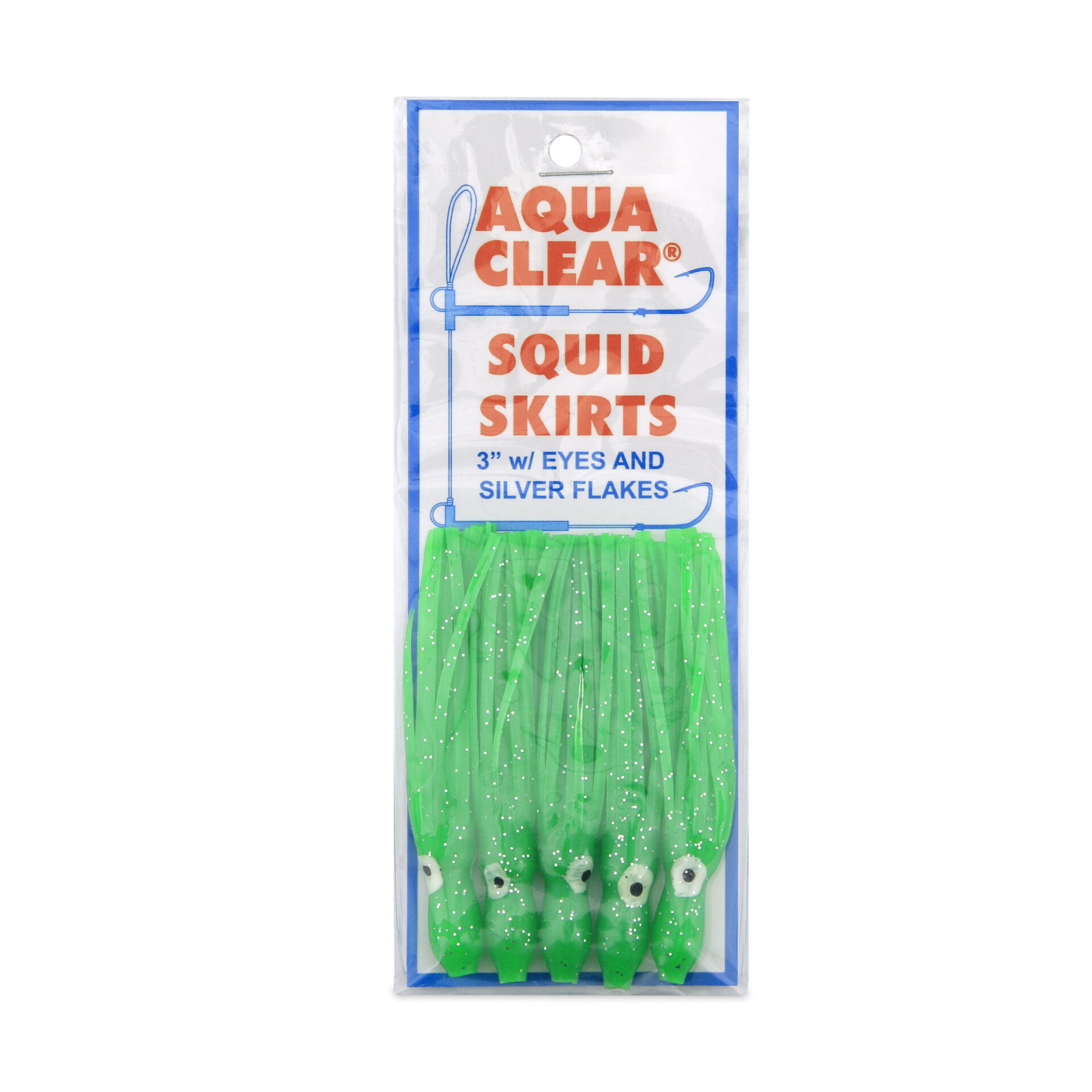 Aqua-Clear, Squid Skirt, 3 in / 7.62 cm, Green, 5 pc - Image 3