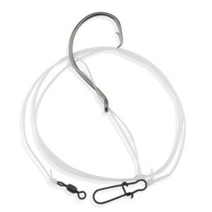 Aqua-Clear, Clam Dropper Rig, 3 in / 7.6 cm Loop, Striped Bass / Rockfish / Drum, 10/0 Ultra Thin Demon Circle Hook, AFW Swivel, 60 lb / 27.2 kg Grand Slam Mono