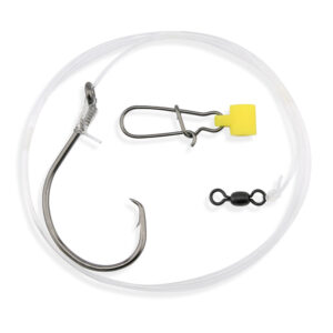 Aqua-Clear, Large Bait Chunkin Rig, StripedBass/Rockfish/Drum, 10/0 Ultra Thin Demon Circle Hook, AFW Swivel, 60 lb / 27.2 kg GS Mono 4 ft / 1.2 m, Braid Resistant Fish Finder