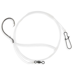 Aqua-Clear, Clam Dropper Rig, 3 in / 7.6 cm Loop, Striped Bass / Rockfish / Drum, 8/0 Ultra Thin Demon Circle Hook, AFW Swivel, 60 lb / 27.2 kg Grand Slam Mono