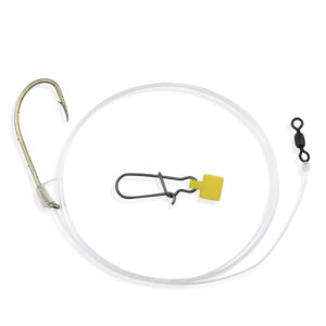 Aqua-Clear, Bait Chunkin'' Rig, Striped Bass/Rockfish/Drum, 7/0 Bronze Bait Holder Hook, AFW Swivel, 60 lb / 27.2 Triple Fish Fluorocarbon 4 ft / 1.2 m