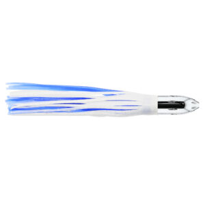 Billy Baits, Mister Big Lure, Ultimate Series, Tie on Skirt Version, White/Blue PVC Skirt, XL, 16 oz / 454 g Head, 16 in / 40.6 cm