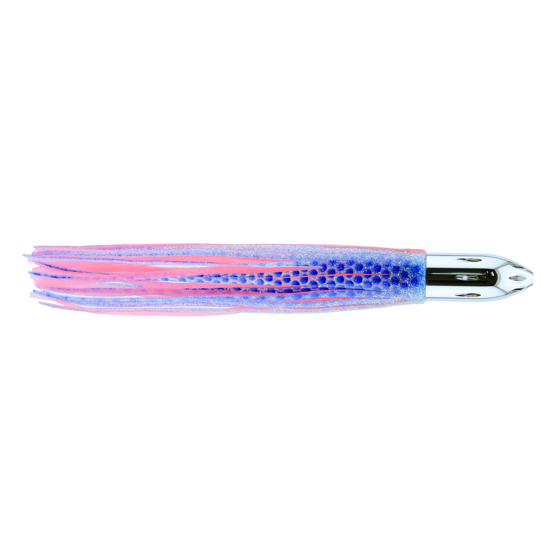 Billy Baits, Mister Big Lure, Ultimate Series, Tie on Skirt Version, Blue Dot 2 Red Veins / Pink PVC Skirt, XL, 25 oz / 708 g Head, 16 in / 40.6 cm