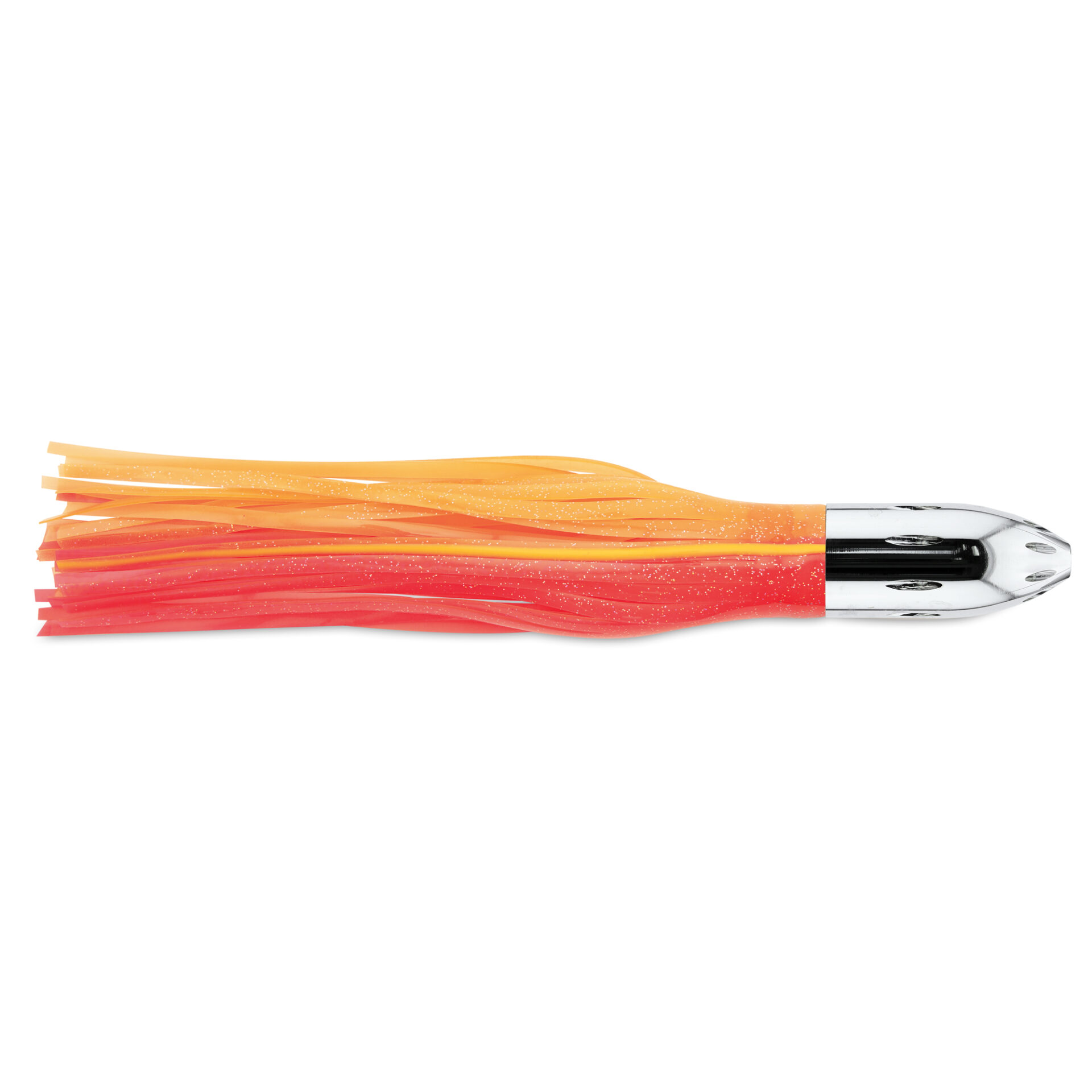 Billy Baits, Mister Big Lure, Ultimate Series, Tie on Skirt Version, Pink/Orange 2 Yellow Veins/Pink/Orange PVC Skirt, XL, 16 oz / 454 g Head, 16 in / 40.6 cm - Image 3