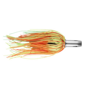 Billy Baits, Master Hooker Lure, Green/Yellow/Orange Firetip, Concave Head, 5.5 in / 14 cm