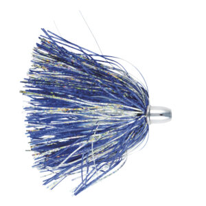 Billy Baits, Micro Mini Lure, White/Blue Skirt, Weighted Head, 2.5 in / 6.4 cm