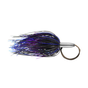 Billy Baits, Mini Turbo Slammer Rigged & Ready, Black/Purple/Purple Firetip, 7/0 Mustad Hook, AFW Swivel, 135 lb / 61 kg AFW Cable, 3 ft / 0.9 m