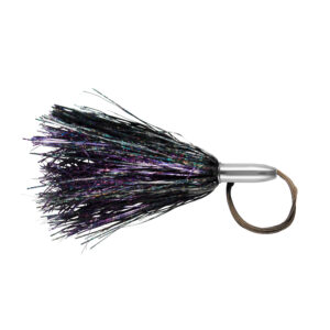 Billy Baits, Mini Turbo Slammer Rigged & Ready, Purple Shimmer/Black Shimmer, 7/0 Mustad Hook, AFW Swivel, 135 lb / 61 kg AFW Cable, 3 ft / 0.9 m