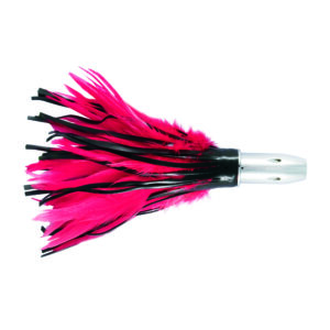 Billy Baits, Smoke Rattle & Troll Feather Lure, Blak/Red 6 oz / 170 g Head, 8 in / 20.3 cm