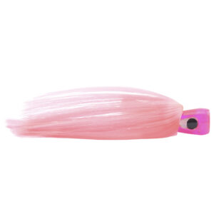 C&H, Alien Lure, White/Pink Nylon Hair Skirt, Concave Head, Hologram Eye, 7.5 in / 19.0 cm