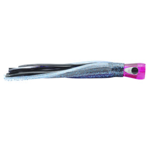 C&H, Alien Lure, Purple-Silver/Black Vinyl Skirt, Concave Head, Hologram Eye, 7.5 in / 19.0 cm