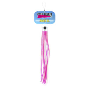 C&H, AlienXL Lure, Pink/White Skirt, Concave Head, Hologram Eye, 10.5 in / 22.6 cm