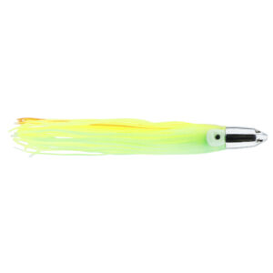 C&H, Jet Head Lure, Green/Yellow Skirt, 5 oz / 141 g Chrome Head, 10.5 in / 26.6 cm