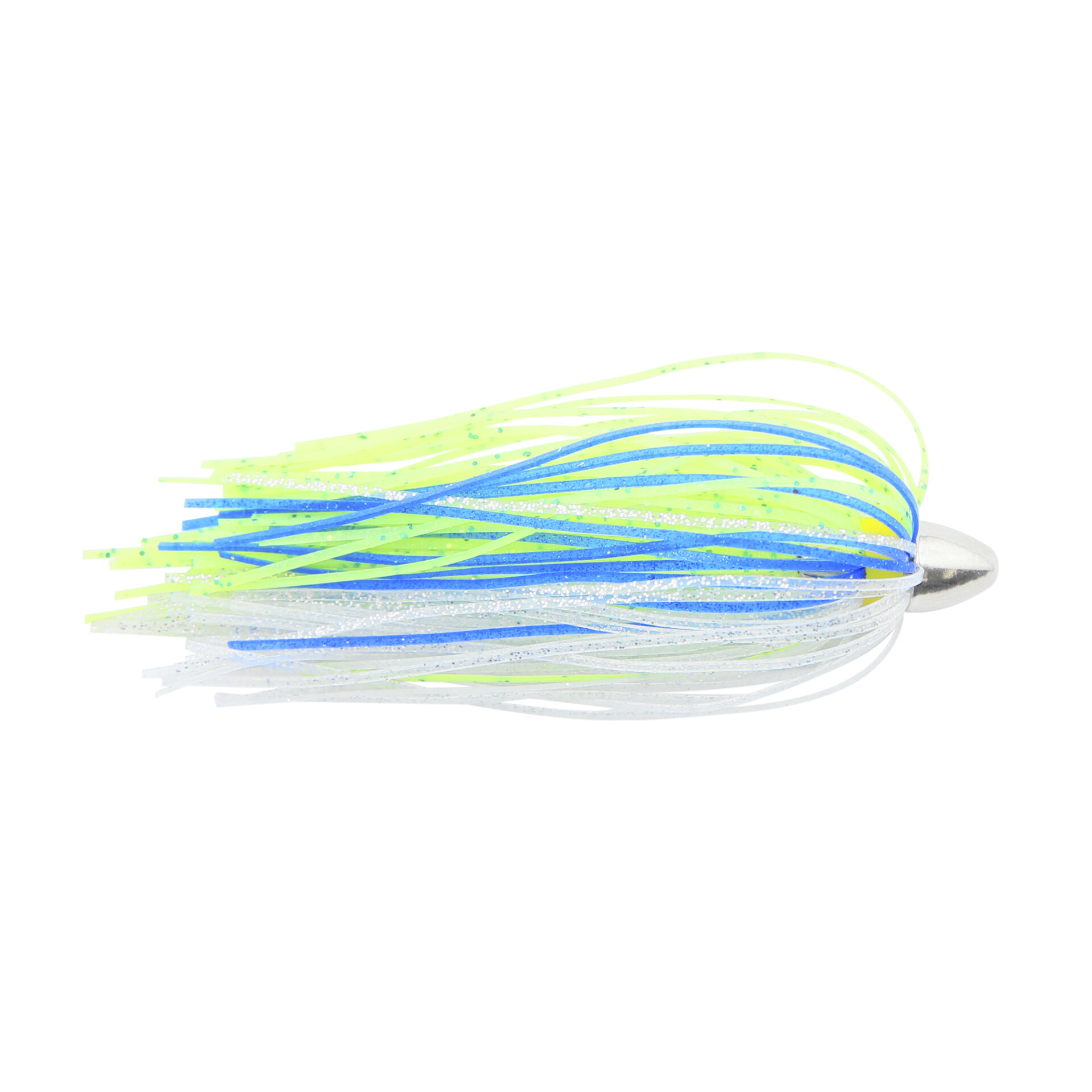 C&H, King Buster Lure, Blue/Chartreuse/Silver Skirt, 1/8 oz / 3.5 g Head, 2.5 in / 6.35 cm, 3 pc
