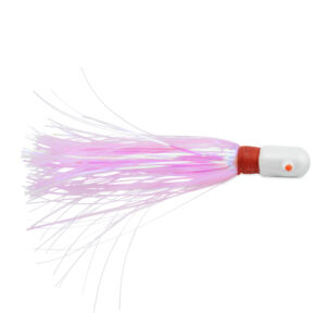 C&H, Pearl Baby Lure, Pink/Pearl Tinsel Skirt, 3/4 oz / 21.2 g Head, 2.5 in / 6.35 cm