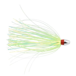 C&H, Pearl Baby Lure, Chartreuse Tinsel Skirt, 1/8 oz / 3.54 g Head, 2.5 in / 6.35 cm