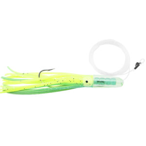 C&H, Rattle Jet Rigged & Ready, Blue/Chartreuse Skirt, 7/0 Mustad Hook, AFW Swivel, 100 lb / 45.3 kg Grand Slam Mono Line, 6 ft / 1.8 m