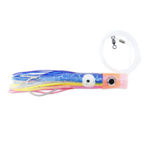 C&H, Stubby Bubbler Rigged & Ready, Blue/Pink/Silver Skirt, 7/0 Mustad Hook, AFW Swivel, 100 lb / 45.3 kg Grand Slam Mono Line, 6 ft / 1.8 m