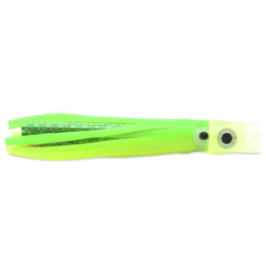 C&H, Stubby Bubbler Lure, Green/Chartreuse/Green Mylar Skirt, 5.5 in (13.9 cm)