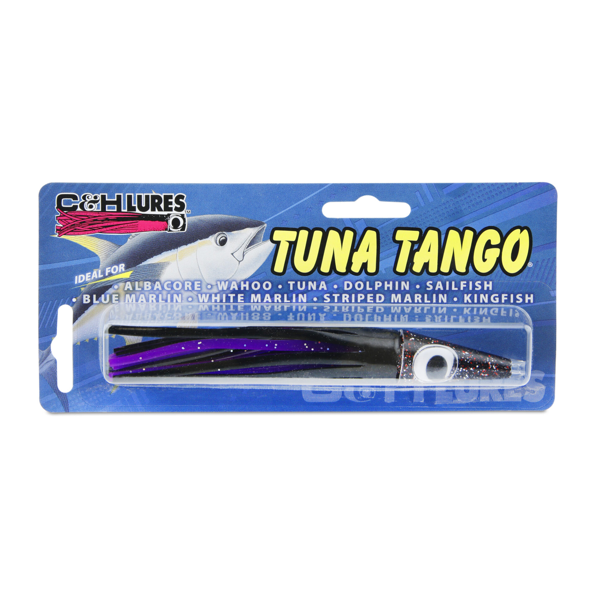 C&H, Tuna Tango Lure, Black/Purple Skirt, 1.75 oz / 49.6 g Head, 5.75 in / 14.6 cm - Image 2