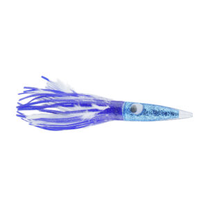 C&H, Wahoo Whacker Feather Lure, Blue/White Feather Skirt, 9 in / 22.8 cm