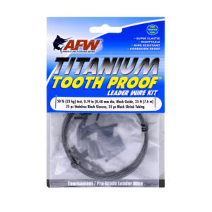 Titanium TP, Single Strand Leader Kit, 50 lb / 23 kg test, .019 in / 0.48 mm dia, Black Oxide, 25 ft / 7.6 m wire, 25 pc stainless black sleeves, 25 pc black shrink tubing