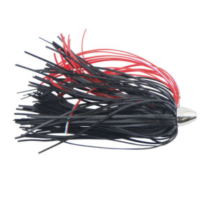C&H, King Buster Lure, Black/Red Mylar Skirt, 1/8 oz / 3.5 g Head, 2.5 in / 6.35 cm, 100 pc