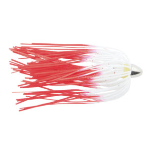 C&H, King Buster Lure, White/Red Fire Tail Skirt, 1/8 oz / 3.5 g Head, 2.5 in / 6.35 cm, 100 pc