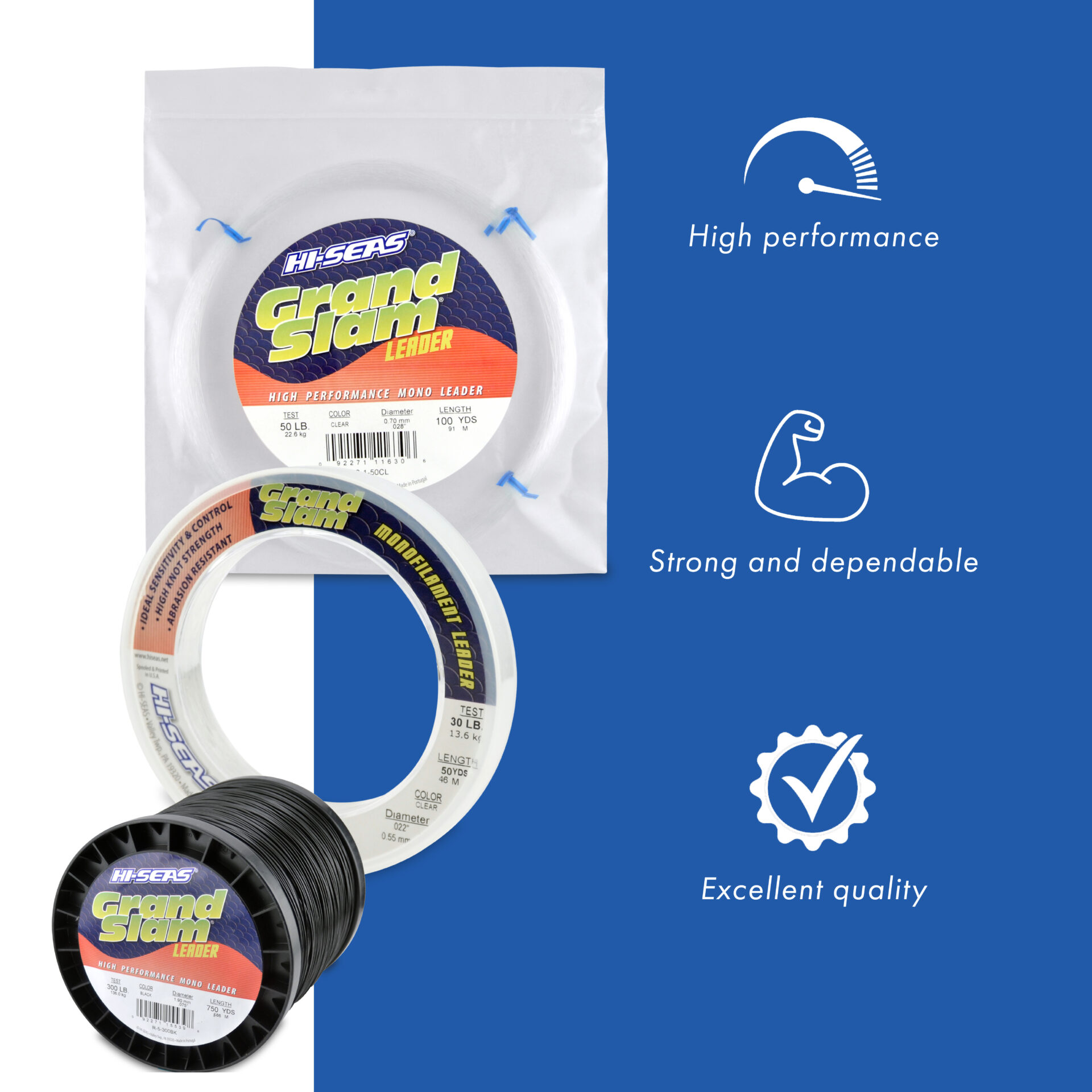 Grand Slam Monofilament Leader - Black - Image 3