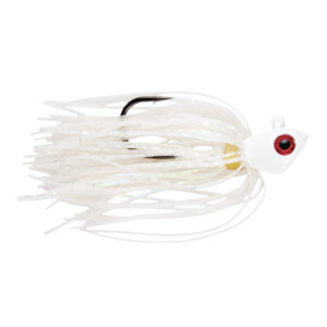 No Alibi, Alien Jig Inshore Series, Fluorescent White Skirt, 1/4 oz / 7.0 g Clear Head, 4/0 Hook, 3 pc