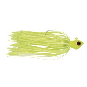 No Alibi, Alien Jig Inshore Series, Glow Chartreuse Skirt, 1/2 oz / 14.1 g Chartreuse Head, 5/0 Hook, 3 pc