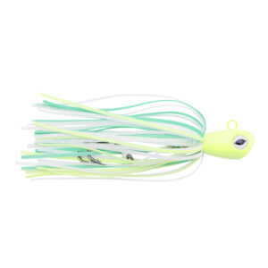 No Alibi, Alien Jig Offshore Series, Glow Green/Chartreuse Skirt, 2 oz / 56.6 g Green Head, 5/0  Hooks (2)
