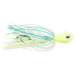 No Alibi, Alien Jig Offshore Series, Glow Green/Chartreuse Skirt, 4 oz / 113 g Green Head, 5/0  Hooks (2)