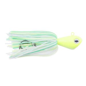 No Alibi, Alien Jig Offshore Series, Glow Green/Chartreuse Skirt, 8 oz / 226 g Green Head, 7/0  Hooks (2)