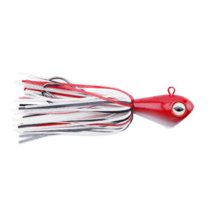 No Alibi, Alien Jig Offshore Series, Glow Red/Black Skirt, 8 oz / 226 g Red Head, 7/0  Hooks (2)