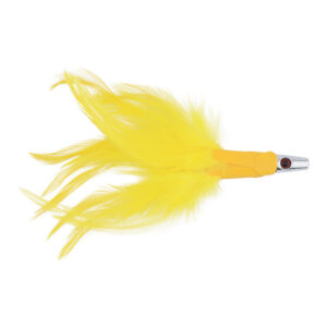 No Alibi, Trolling Feather Lure, Yellow Skirt, 1/2 oz / 14.1 g Head