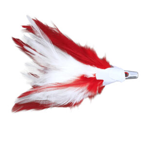 No Alibi, Trolling Feather Lure, White/Red Skirt, 1/2 oz / 14.1 g Head