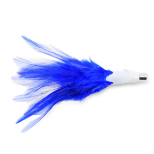 No Alibi, Trolling Feather Lure, White/Blue Skirt, 1/8 oz / 3.54 g Head, 25 pc