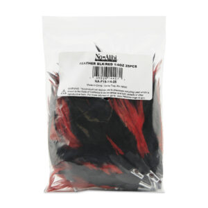 No Alibi, Trolling Feather Lure, Black/Red Skirt, 1/4 oz / 7.08 g Head, 25 pc